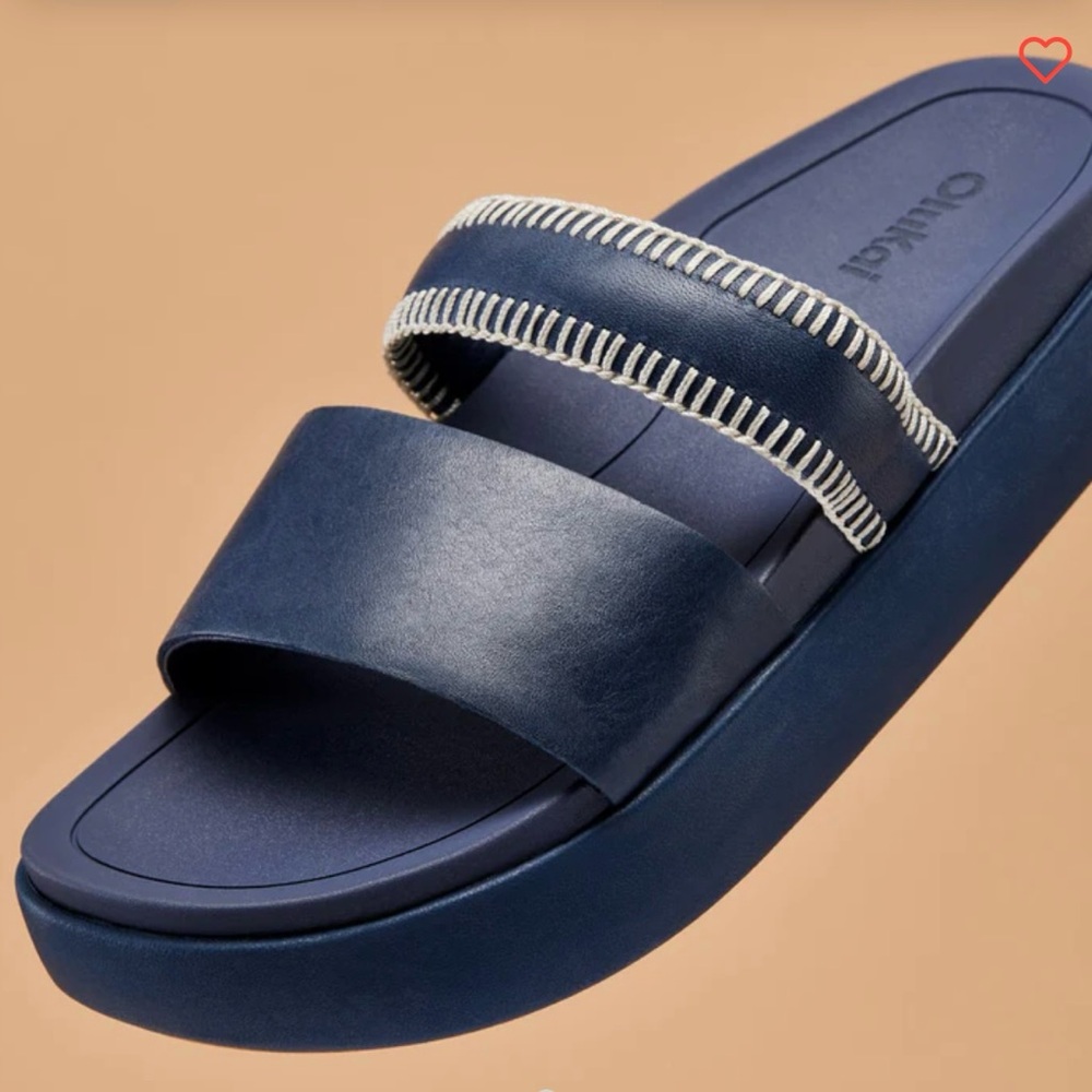 Olukai Pae Leather Slide Sandals View 4
